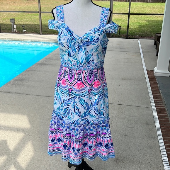 Lilly Pulitzer Dresses | Lilly Pulitzer Iva Midi Dress | Color: Blue/Pink | Size: 8 | Tfayemd's Closet